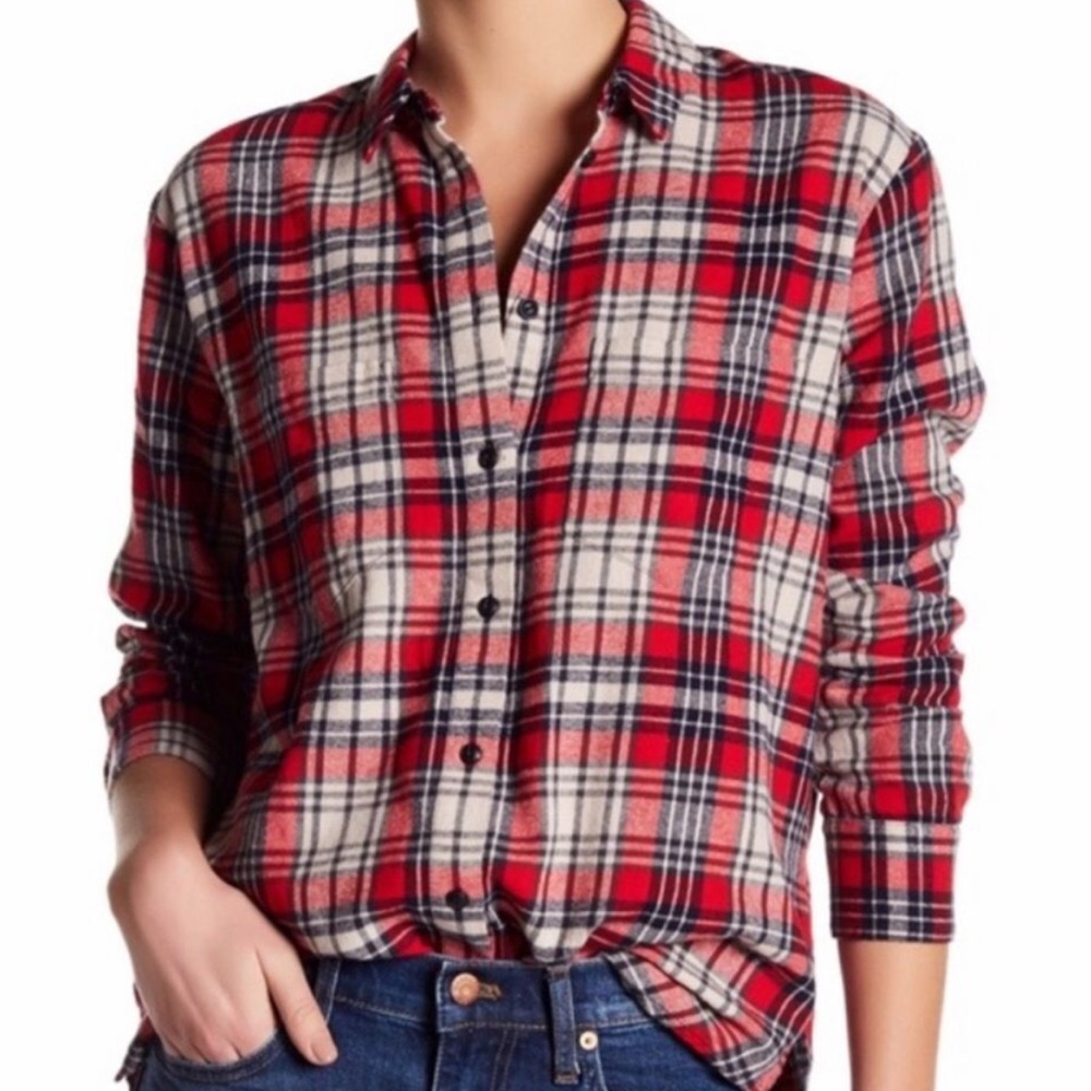Madewell oversized boyfriend flannel size small